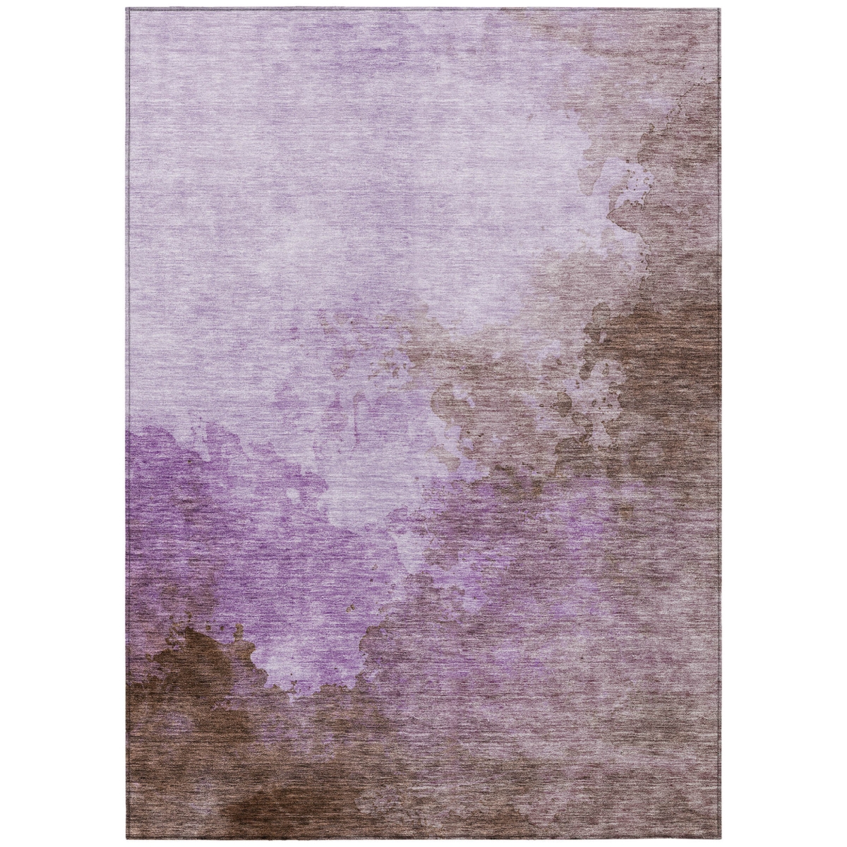 604797 3 x 5 ft. Lavender, Brown & Ivory Abstract Washable Indoor & Outdoor Rectangle Area Rug