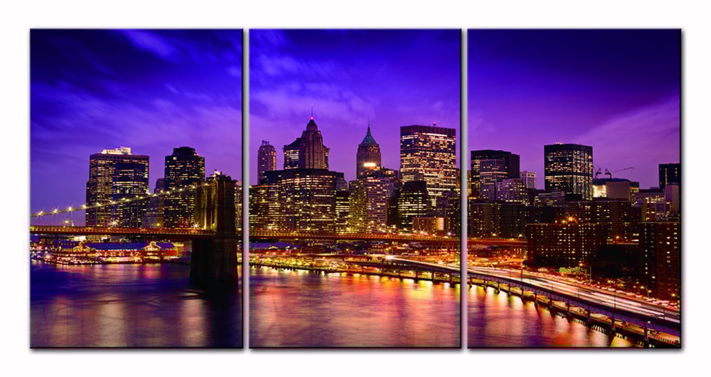 Picture of HomeRoots 571455 York Skyline Unframed Acrylic Wall Art - Set of 3