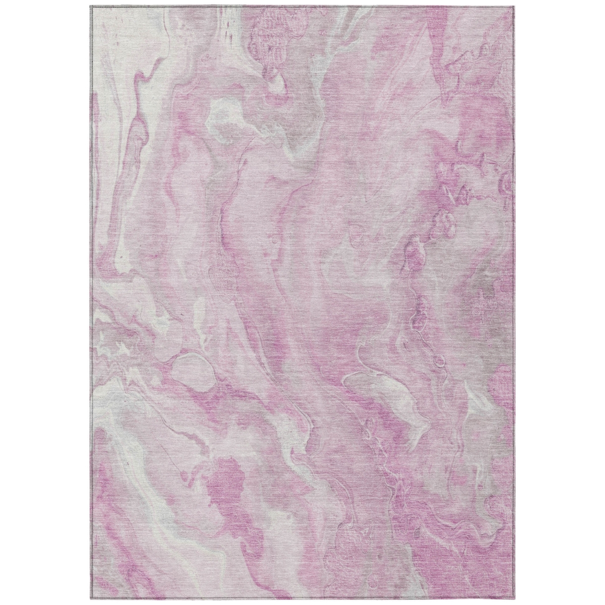 618373 8 x 10 ft. Pink & Silver Abstract Washable Indoor & Outdoor Rectangle Area Rug