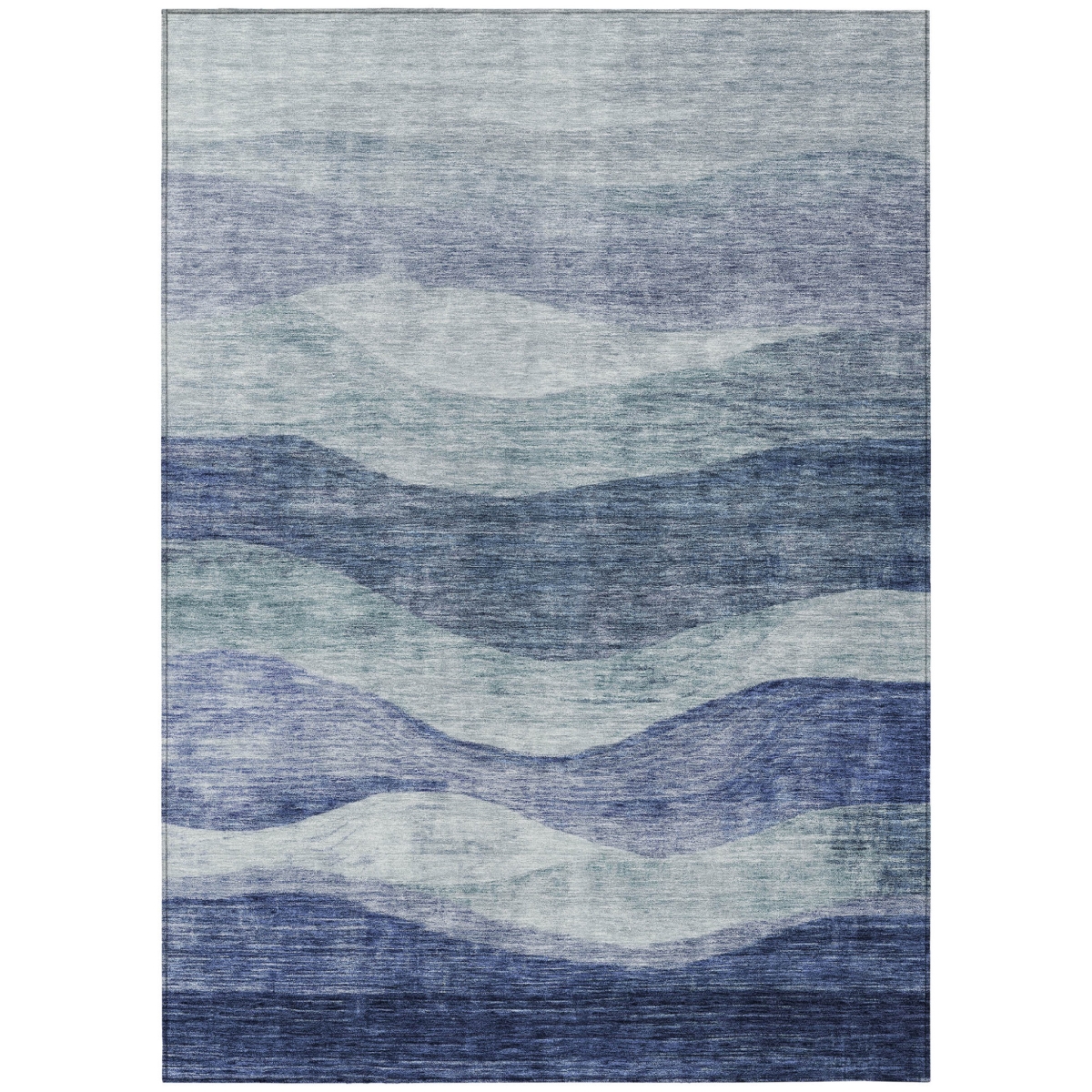 604966 5 x 8 ft. Light Blue & Dark Blue Abstract Washable Indoor & Outdoor Rectangle Area Rug