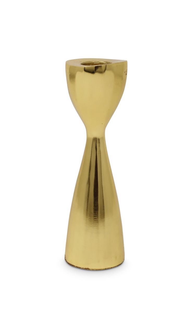 590215 6 in. Gold Stainless Steel Tabletop Taper Candlestick