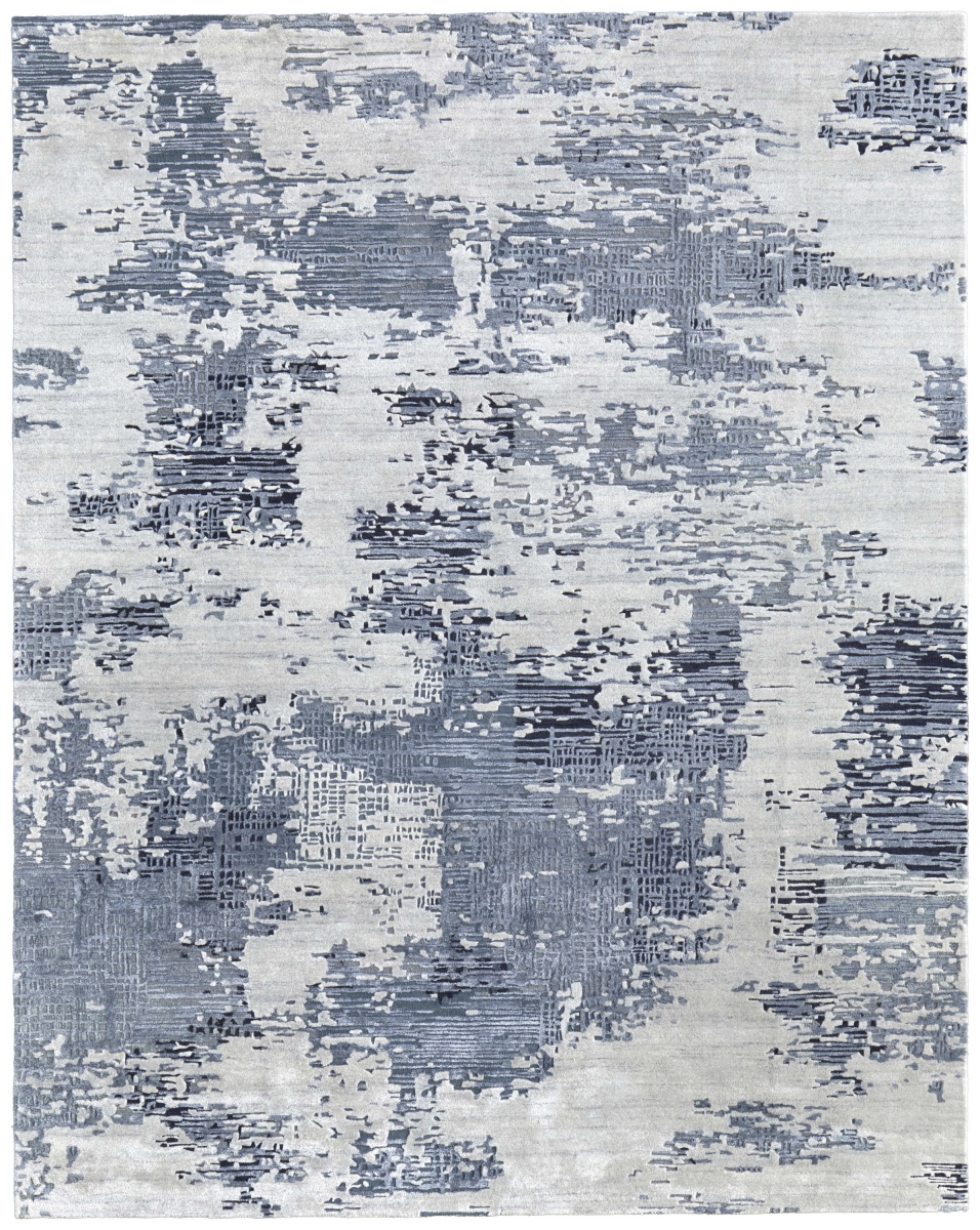 616972 12 x 15 ft. Blue & Ivory Abstract Hand Tufted Rectangle Area Rug