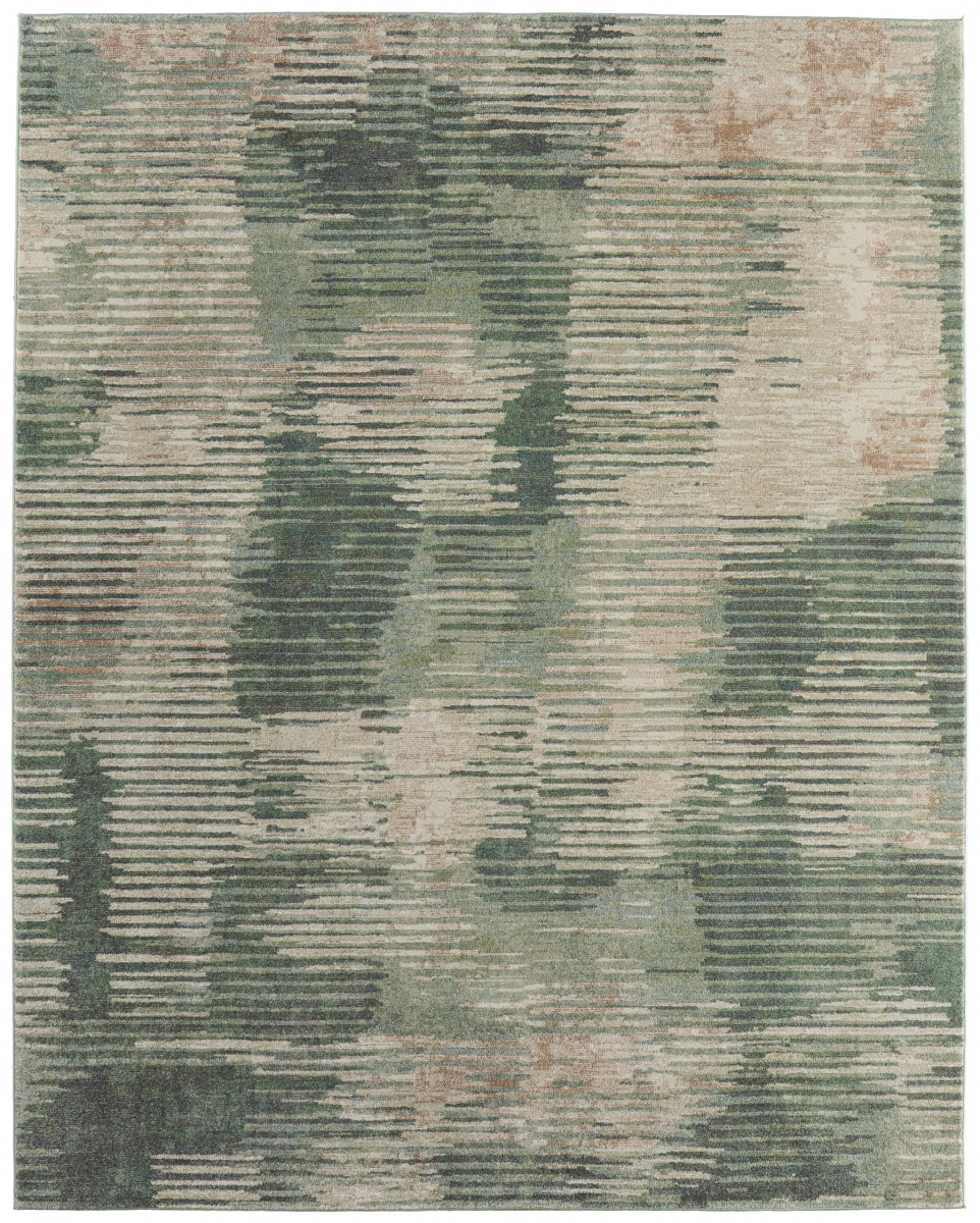 617217 9 x 12 ft. Green, Ivory & Brown Abstract Distressed Rectangle Area Rug