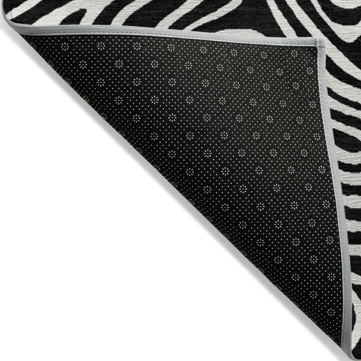 599689 5 x 8 ft. Black & Ivory Abstract Washable Indoor & Outdoor Rectangle Area Rug