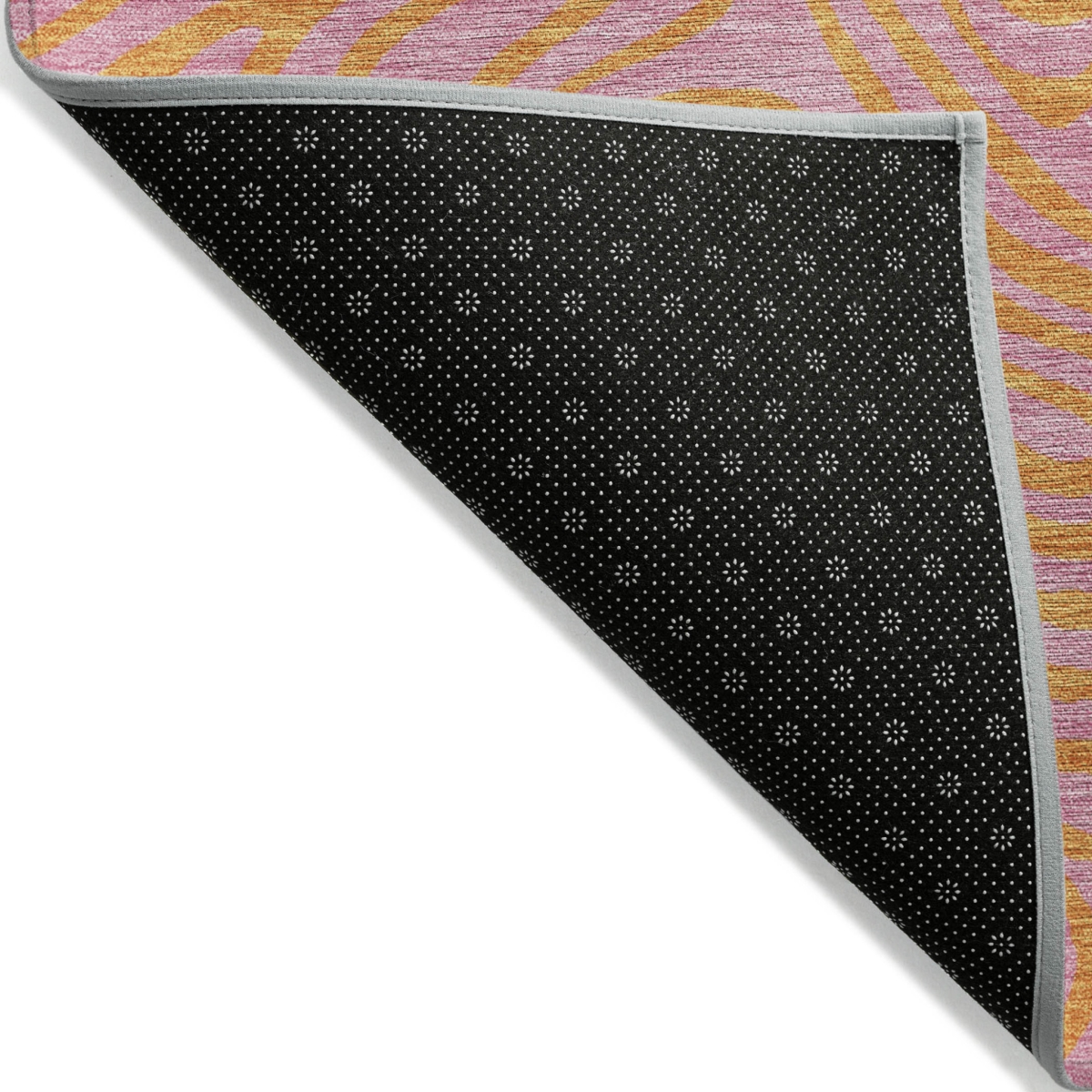 599831 10 x 14 ft. Pink & Copper Abstract Washable Indoor & Outdoor Rectangle Area Rug
