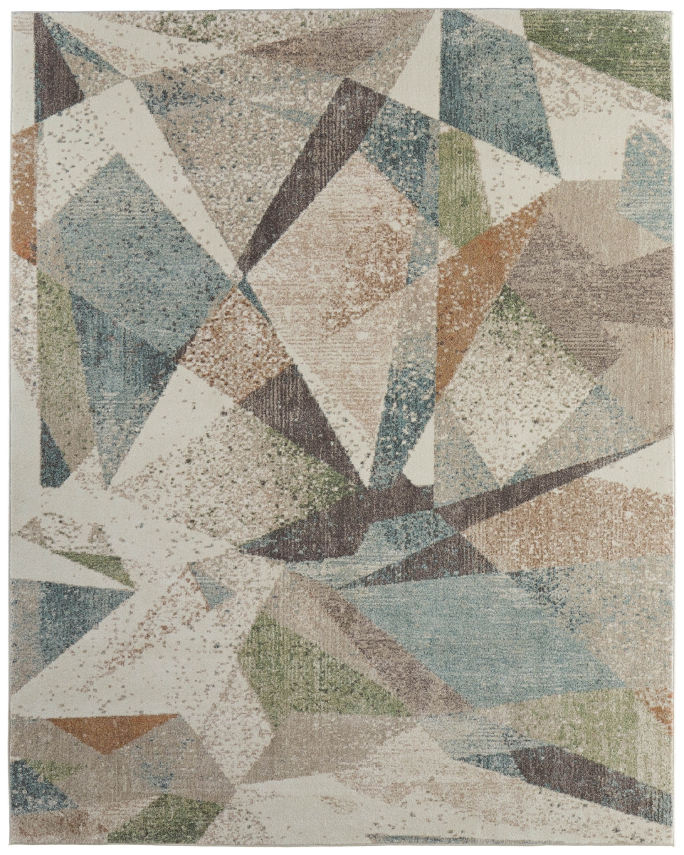617220 9 x 12 ft. Ivory, Blue & Green Checkered Rectangle Area Rug