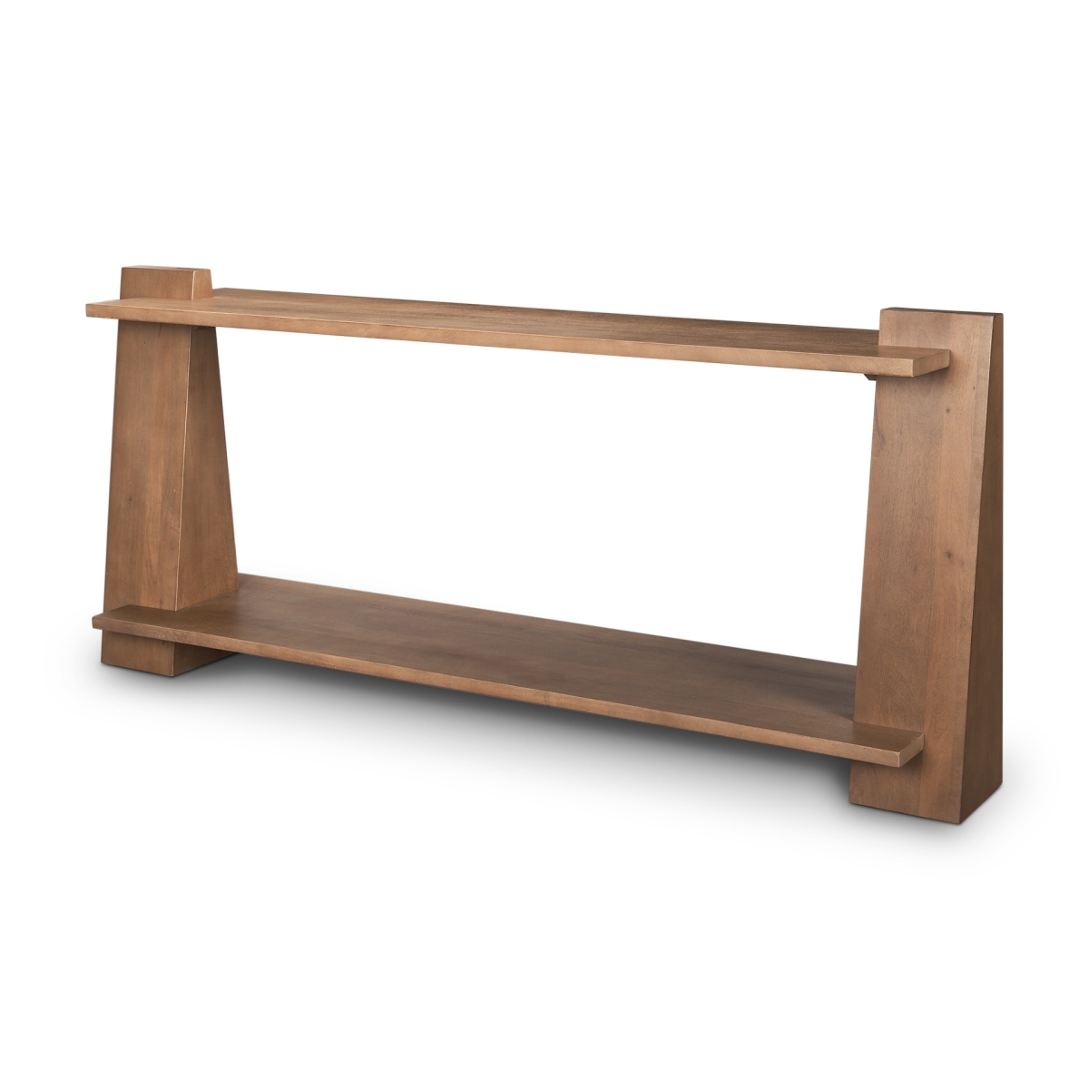 605656 67 in. Brown Solid Wood Solid Console Table with Shelf