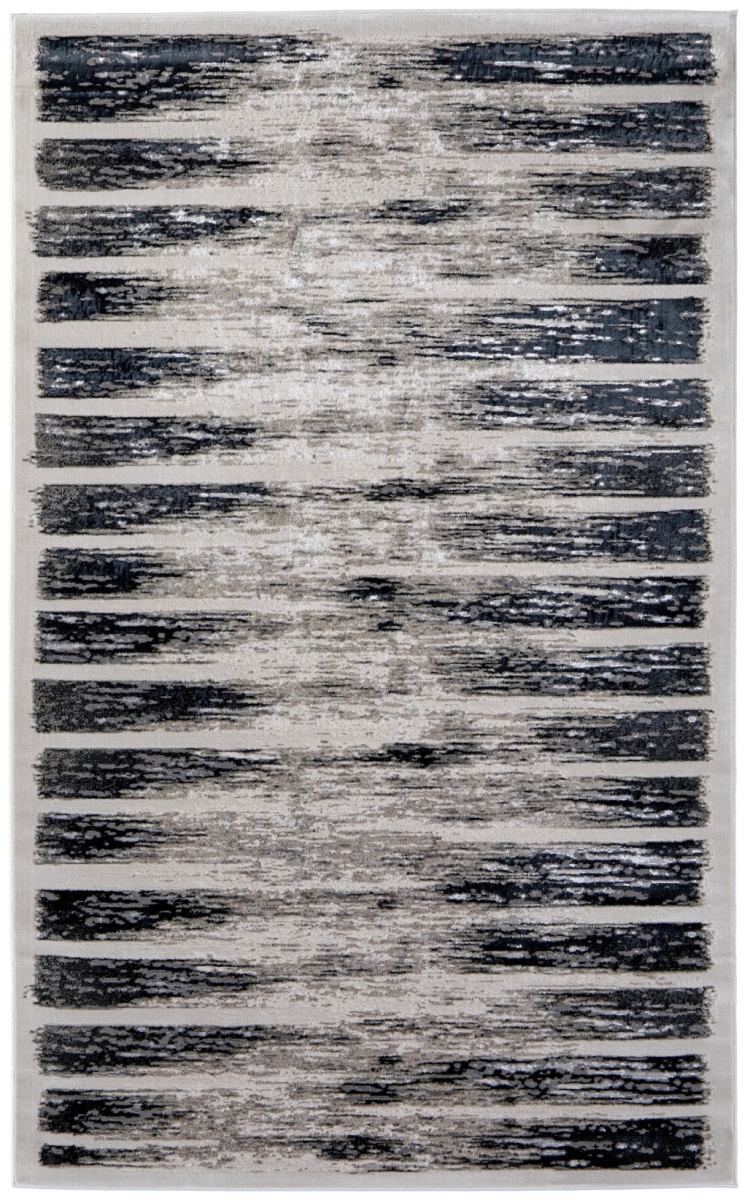 616893 5 x 8 ft. Gray & Black Abstract Distressed Rectangle Area Rug