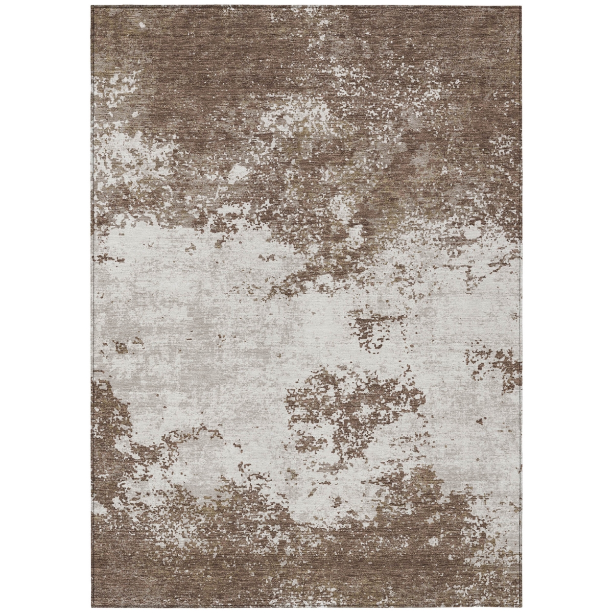 599467 5 x 8 ft. Brown & Beige Abstract Washable Indoor & Outdoor Rectangle Area Rug