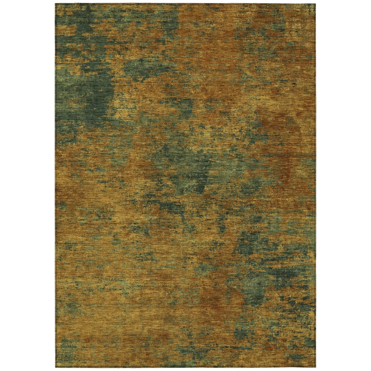603584 8 x 10 ft. Copper & Green Abstract Washable Indoor & Outdoor Rectangle Area Rug