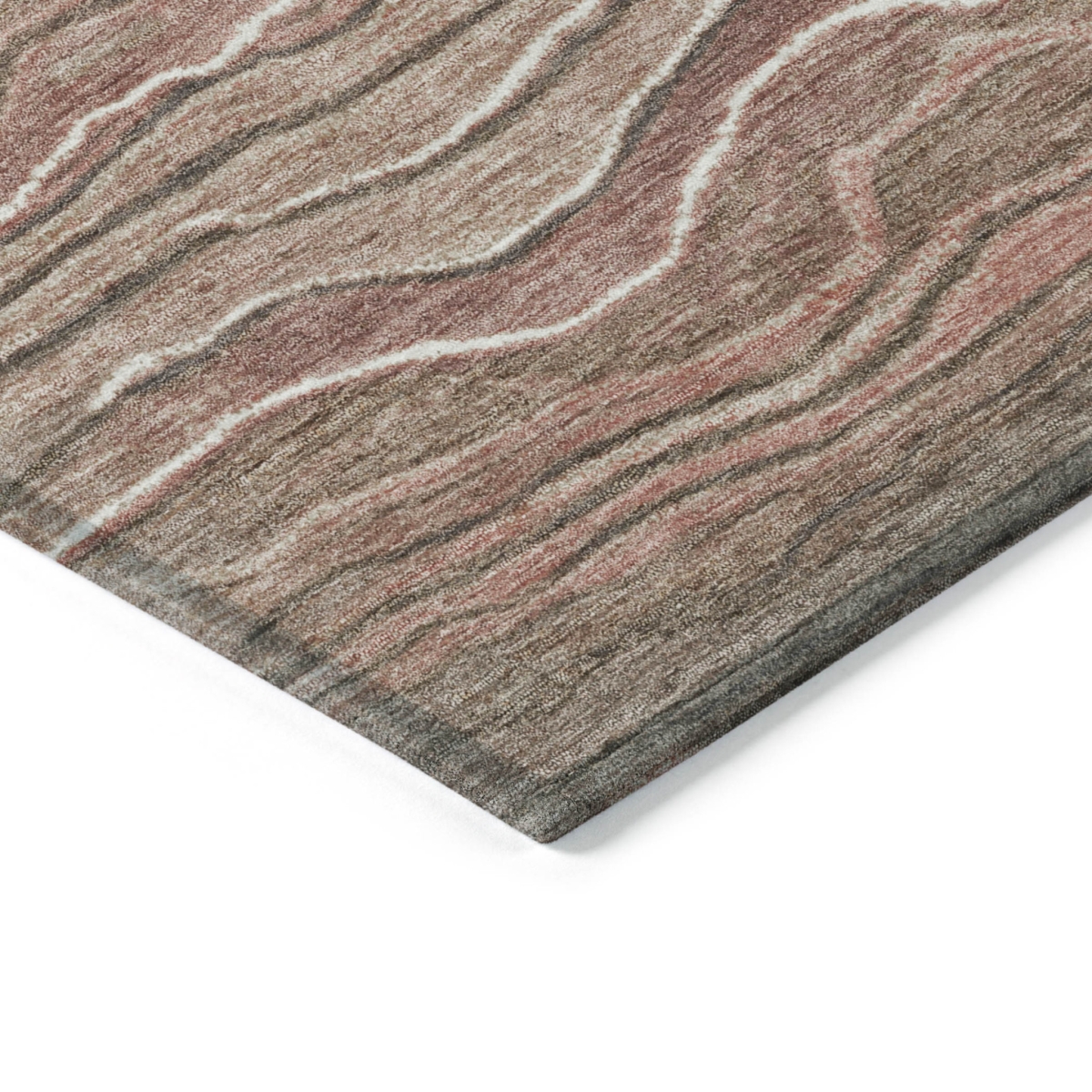 618284 9 x 12 ft. Brown & Copper Abstract Washable Indoor & Outdoor Rectangle Area Rug