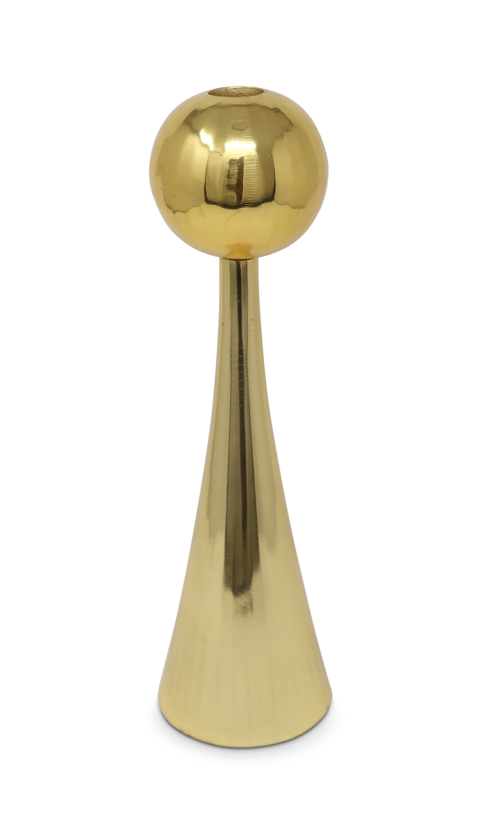 590217 10 in. Gold Stainless Steel Tabletop Taper Candlestick