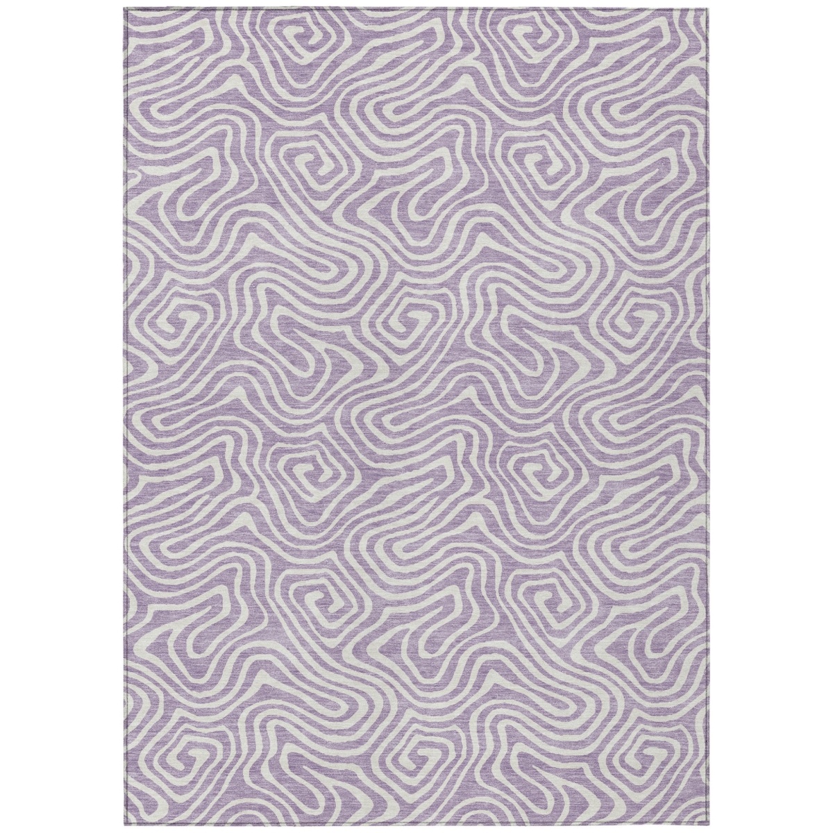 599734 9 x 12 ft. Lavender & Ivory Abstract Washable Indoor & Outdoor Rectangle Area Rug