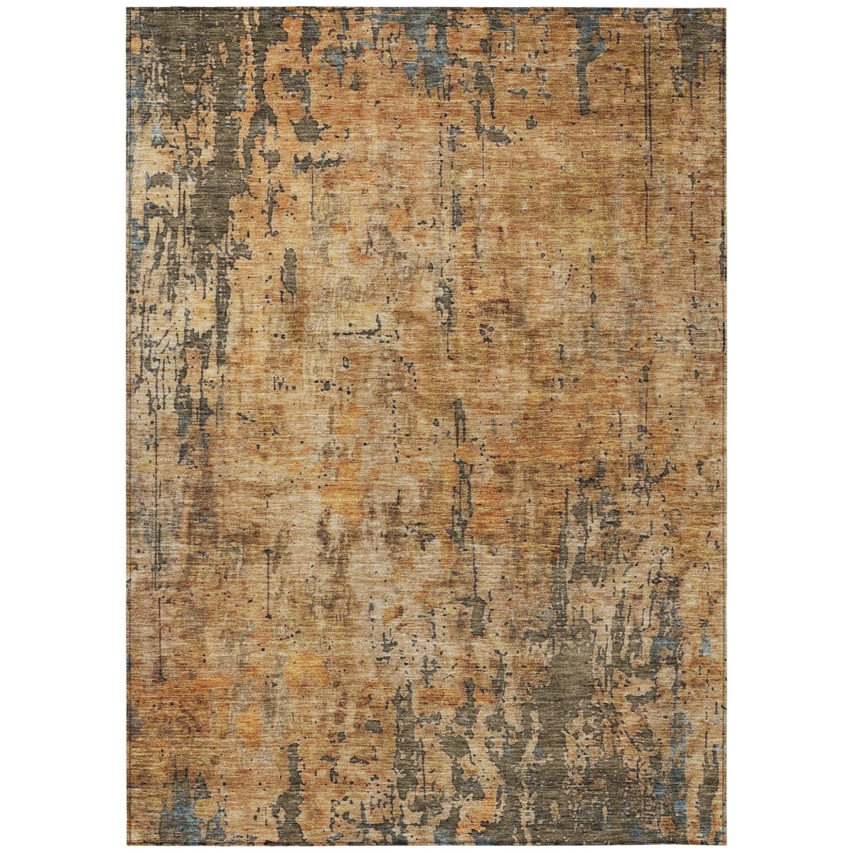 606053 8 x 10 ft. Copper & Brown Abstract Washable Indoor & Outdoor Rectangle Area Rug