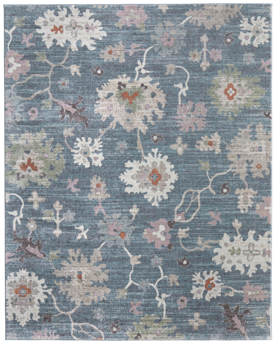 617330 8 x 10 ft. Blue, Ivory & Pink Abstract Distressed Rectangle Area Rug