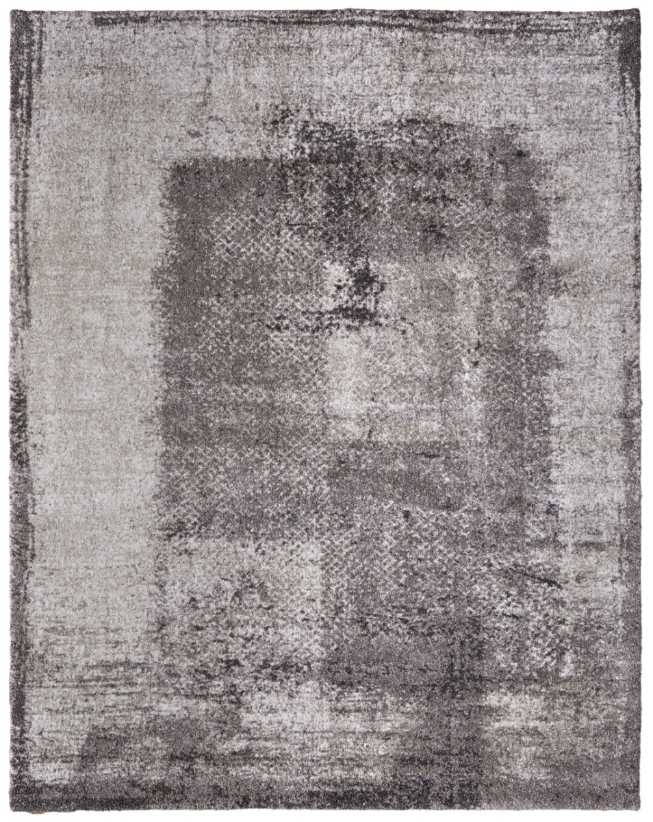 616985 12 x 15 ft. Gray, Black & Taupe Abstract Distressed Rectangle Area Rug