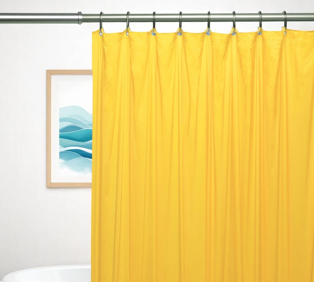 Picture of HomeRoots 548971 72 in. Yellow Vinyl Shower Curtain Liner