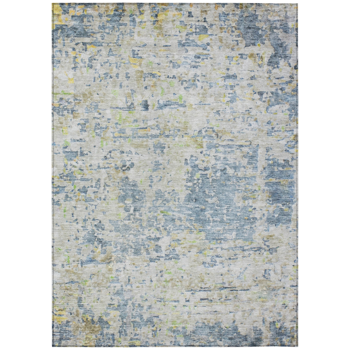 604545 9 x 12 ft. Blue, Gray & Green Abstract Washable Indoor & Outdoor Rectangle Area Rug