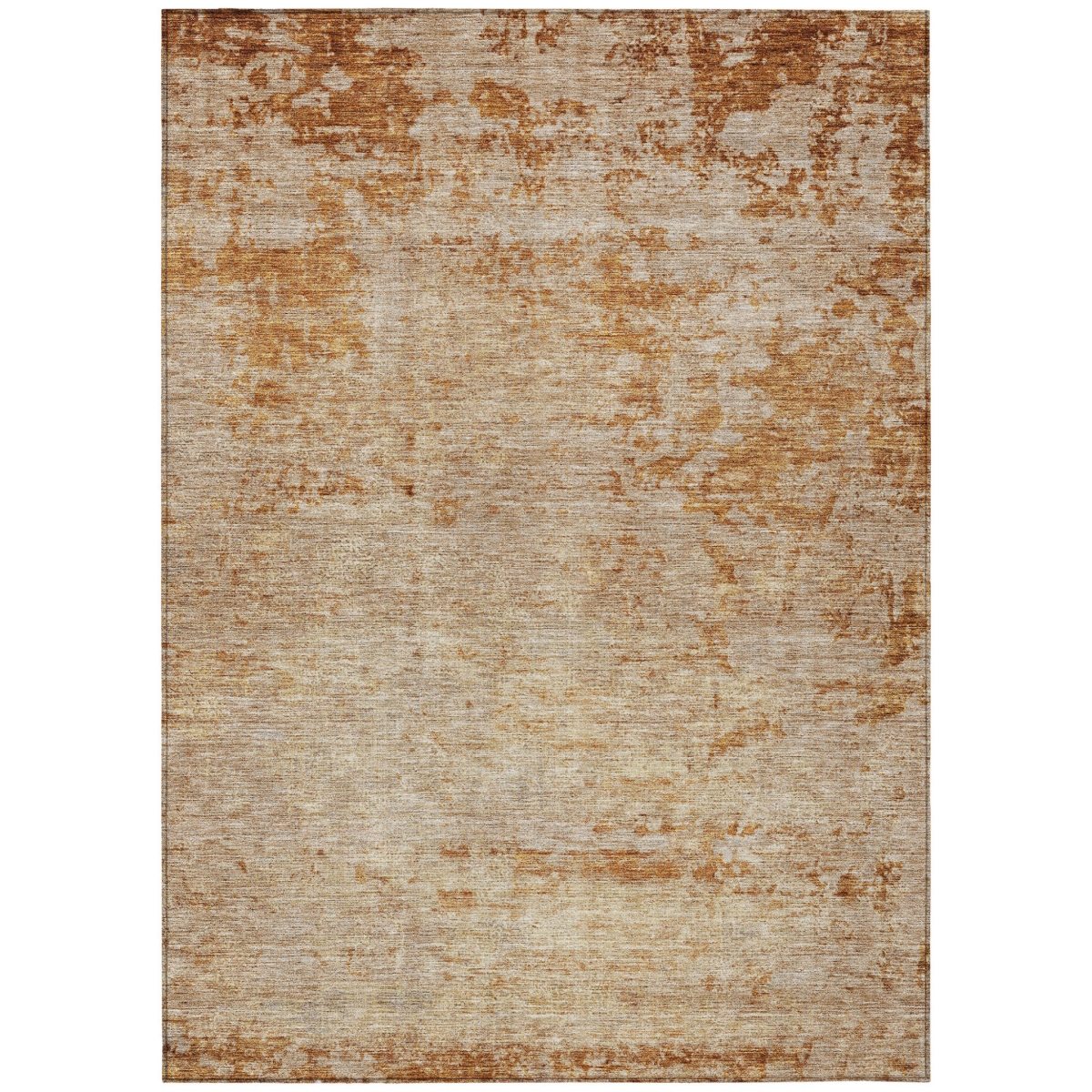 605579 5 x 8 ft. Copper & Terra Cotta Abstract Washable Indoor & Outdoor Rectangle Area Rug