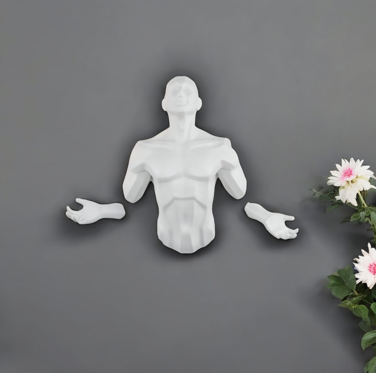 568330 6 x 4 in. White Resin Bursting Man Hanging Dimensional Sculpture