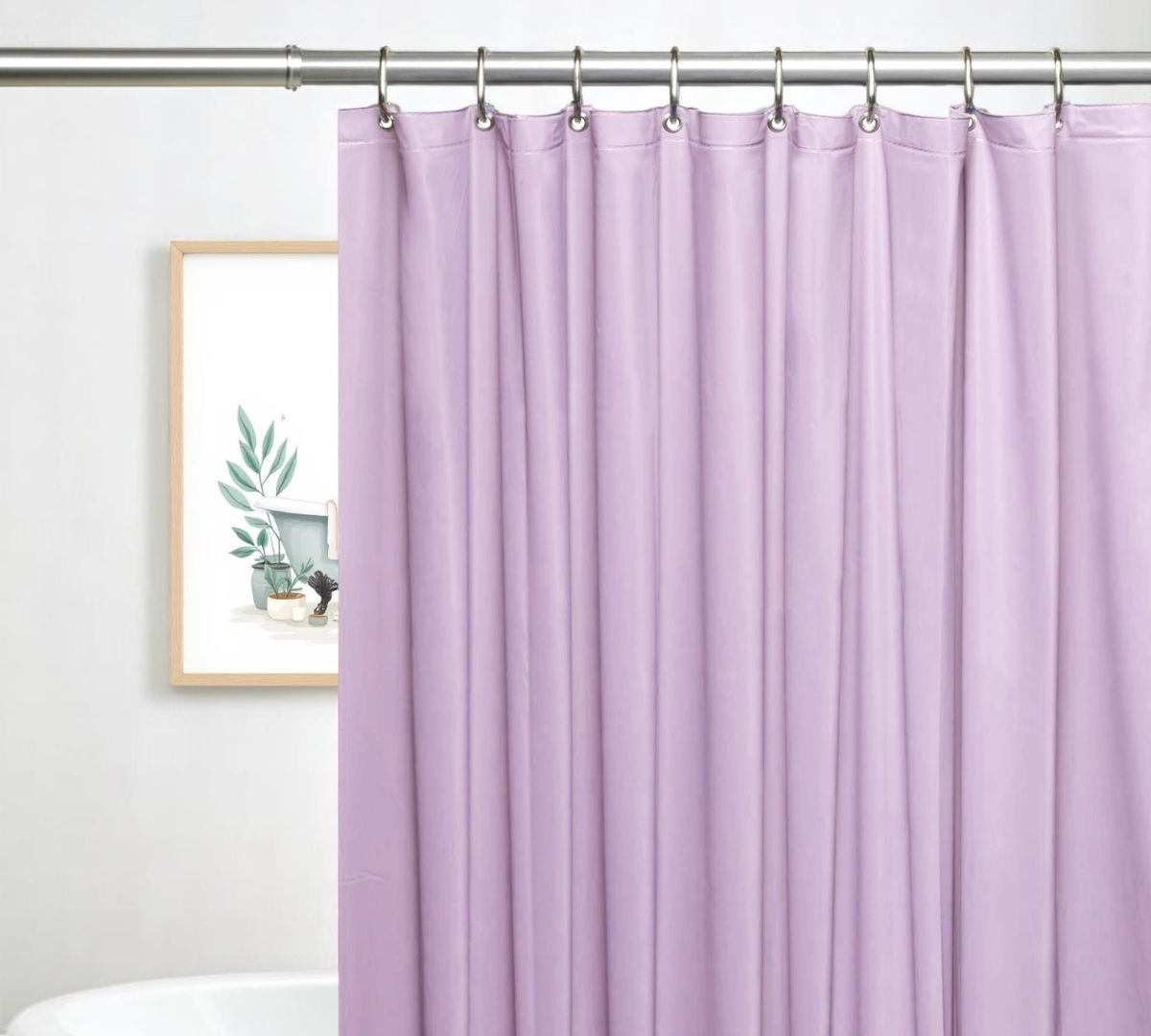Picture of HomeRoots 548979 72 in. Lilac Vinyl Shower Curtain Liner