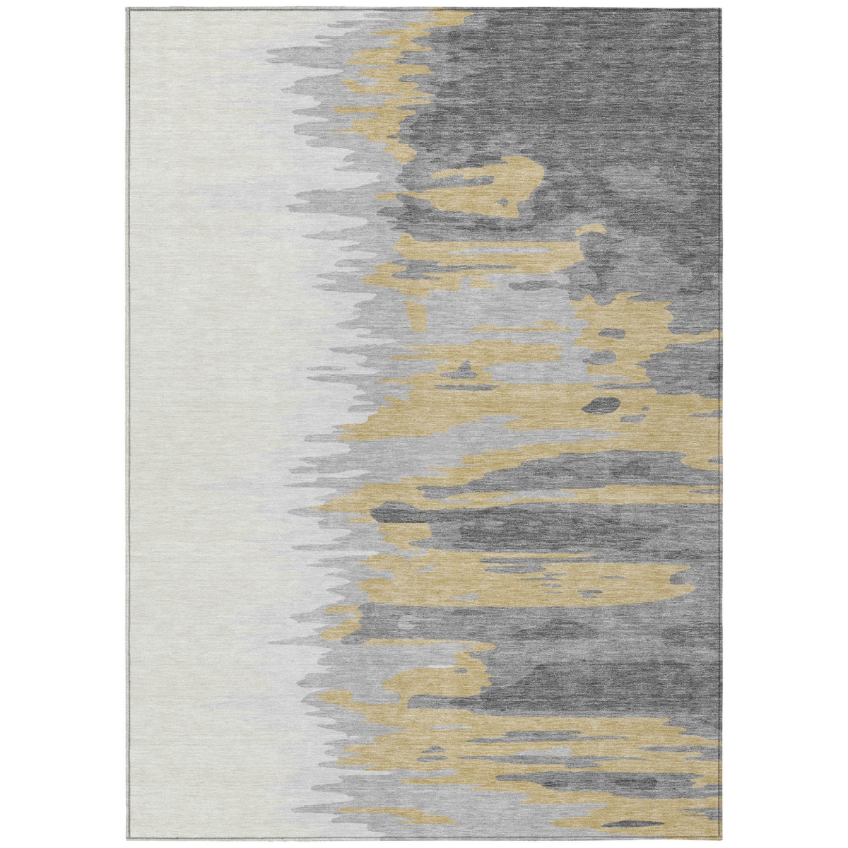 601215 8 x 10 ft. Gray, Charcoal & Tan Abstract Washable Indoor & Outdoor Rectangle Area Rug