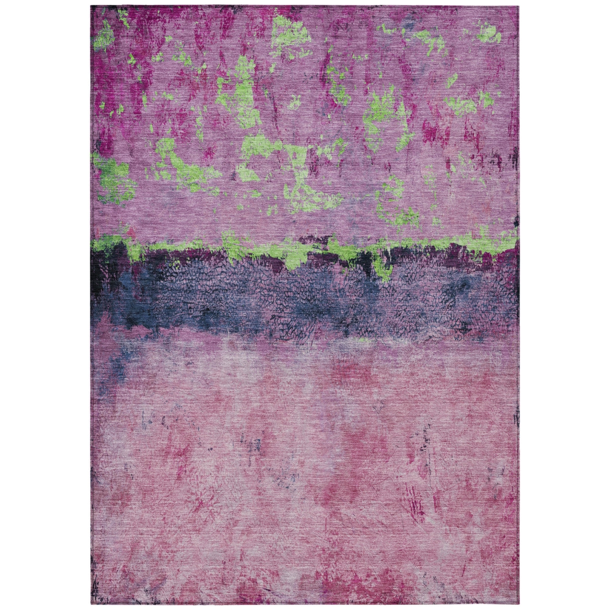 618596 5 x 8 ft. Blush & Mint Green Abstract Washable Indoor & Outdoor Rectangle Area Rug