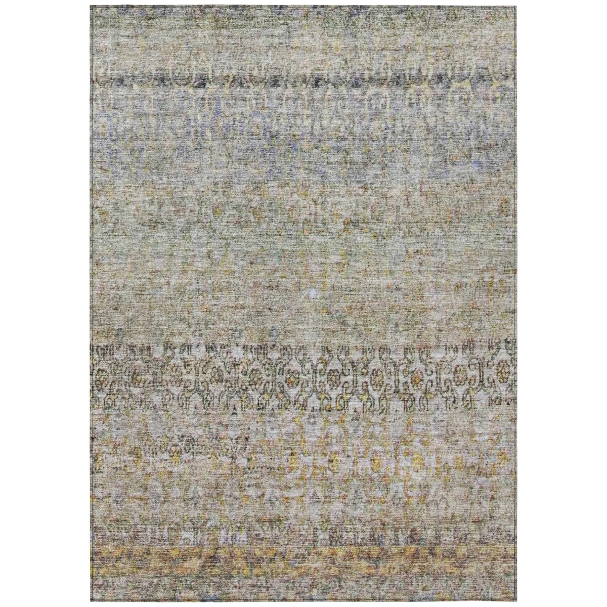 Picture of HomeRoots 605758 10 x 14 ft. Blue&#44; Green & Gold Floral Washable Indoor & Outdoor Traditional Rectangle Area Rug
