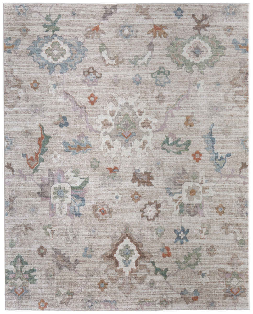 617346 12 x 15 ft. Tan, Brown & Blue Abstract Distressed Rectangle Area Rug