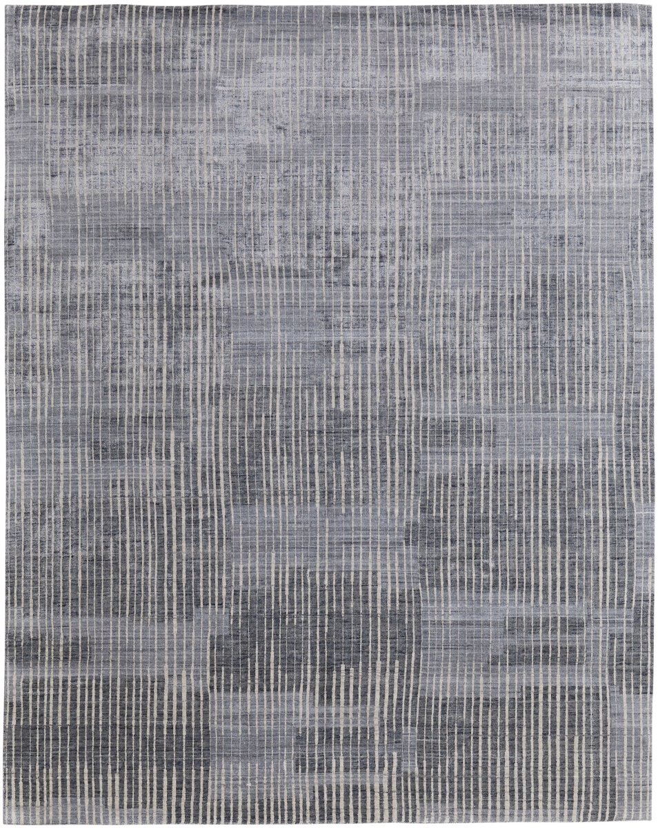617294 12 x 15 ft. Blue, Ivory & Gray Abstract Hand Woven Distressed Rectangle Area Rug
