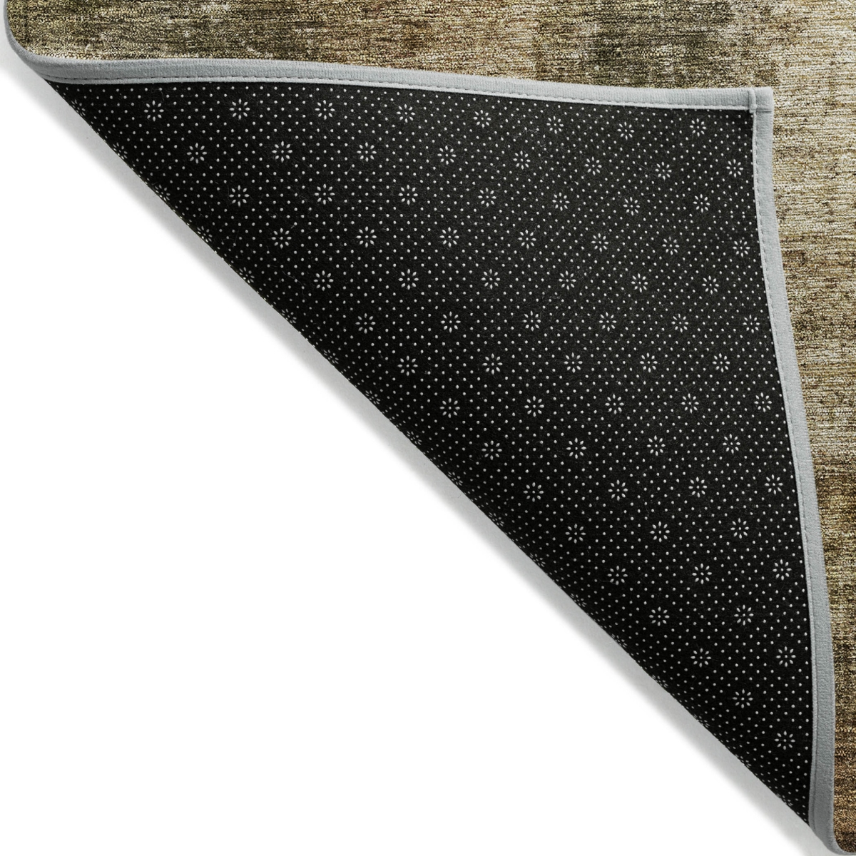 605950 8 x 10 ft. Linen Black & Copper Abstract Washable Indoor & Outdoor Rectangle Area Rug