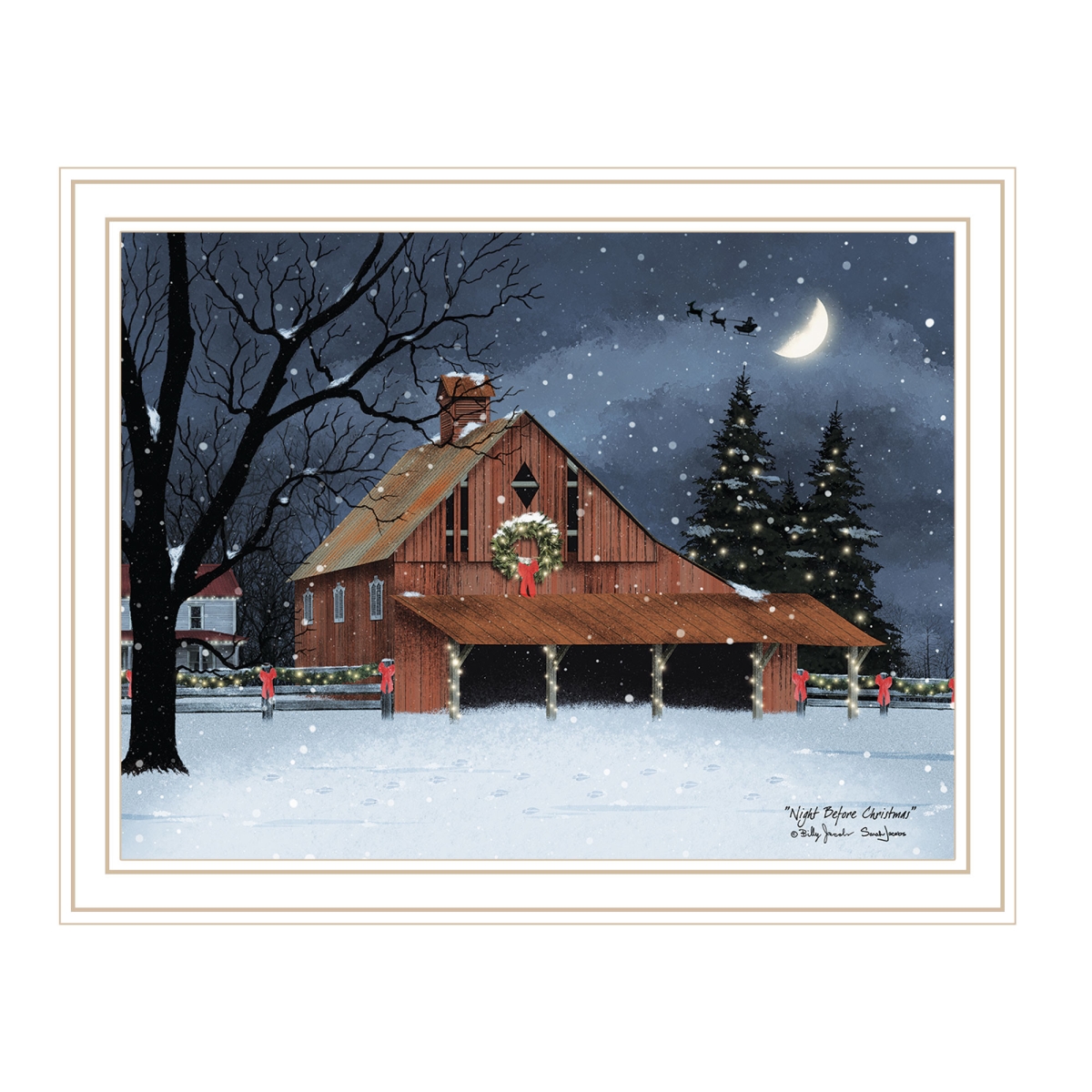 572020 Night Before Christmas White Framed Wall Art