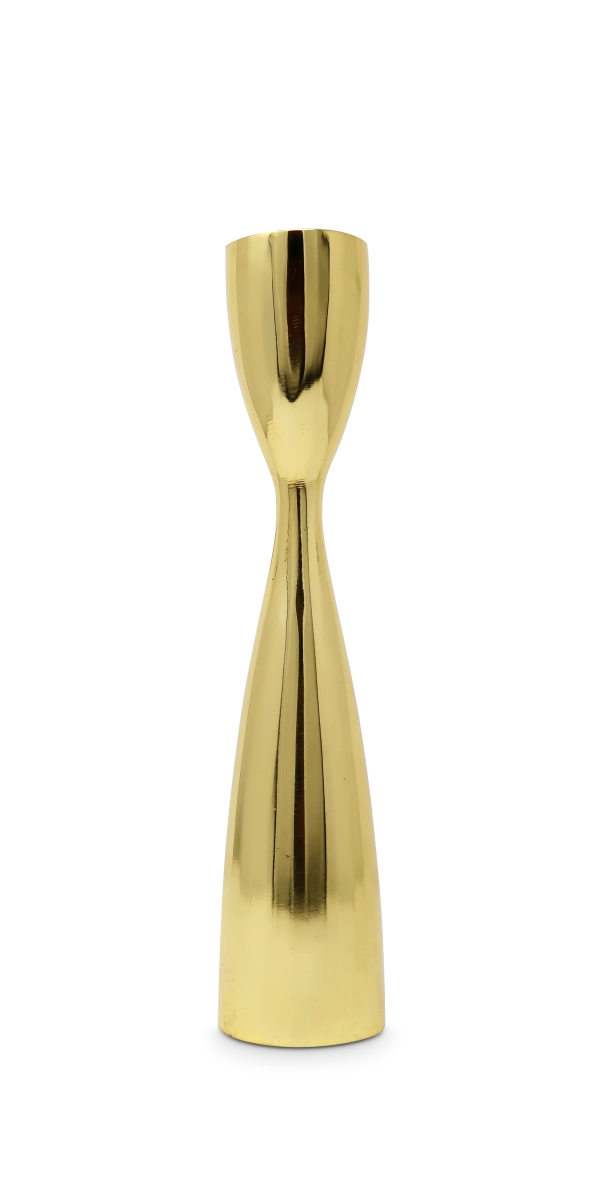 590214 10 in. Gold Stainless Steel Tabletop Taper Candlestick