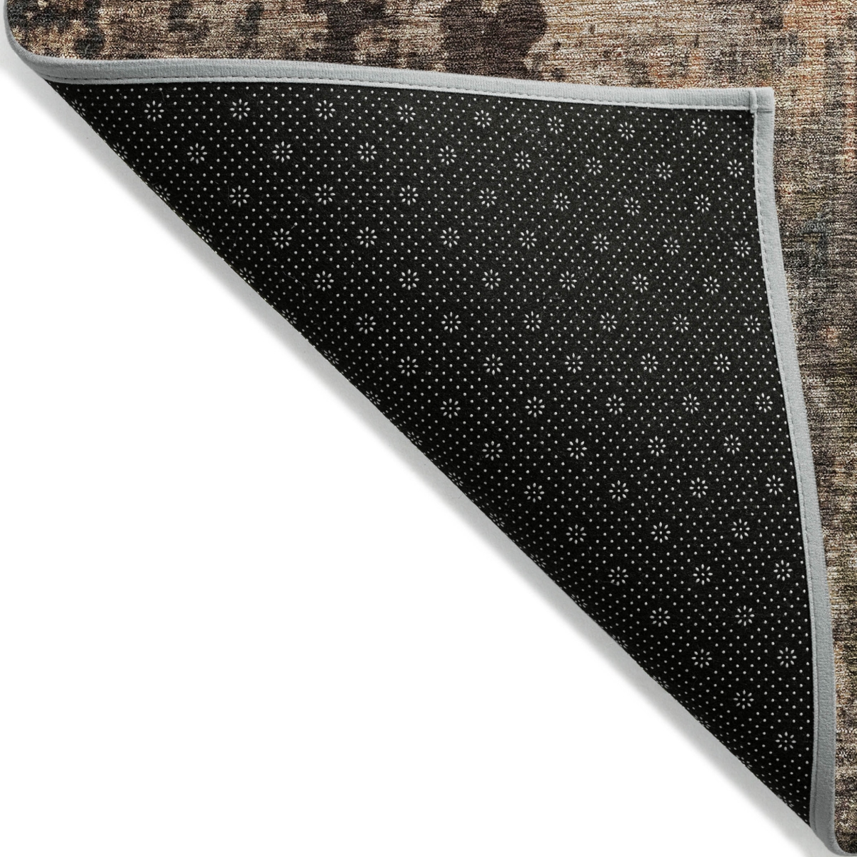 606059 8 x 10 ft. Blue, Copper & Brown Abstract Washable Indoor & Outdoor Rectangle Area Rug