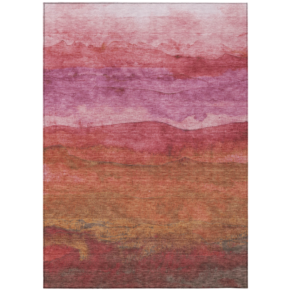 618133 8 x 10 ft. Blush, Mauve & Rust Abstract Washable Indoor & Outdoor Rectangle Area Rug