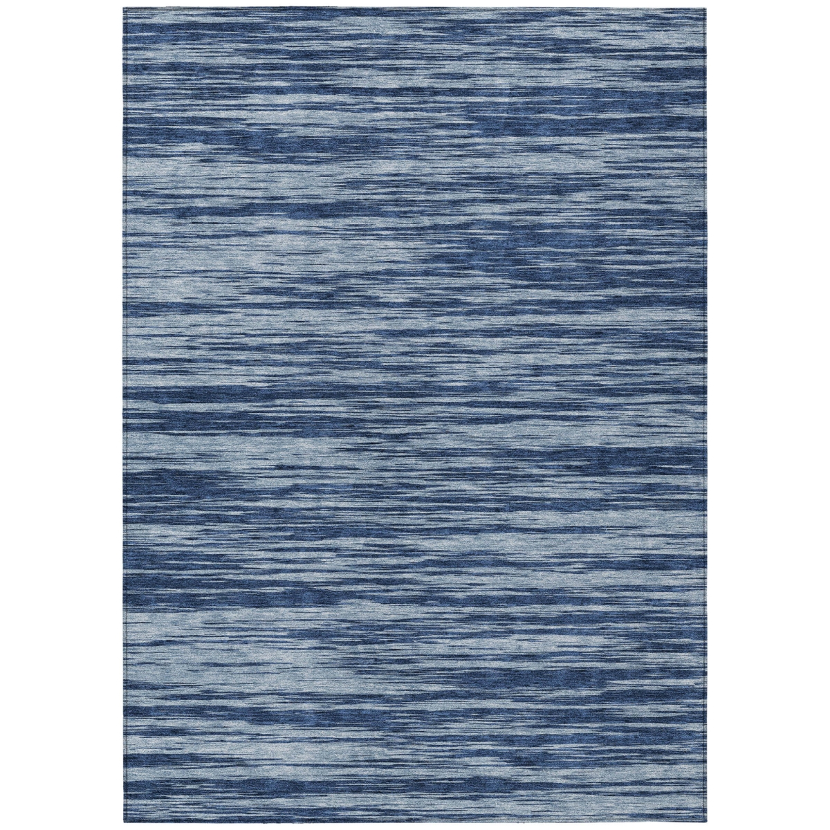 613080 5 x 8 ft. Blue & Navy Blue Abstract Washable Indoor & Outdoor Rectangle Area Rug