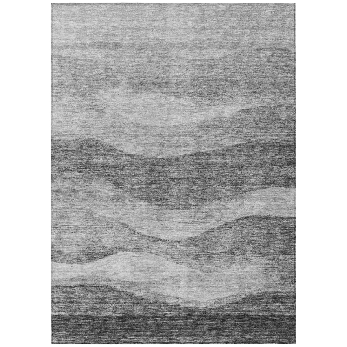 604978 5 x 8 ft. Gray & Charcoal Abstract Washable Indoor & Outdoor Rectangle Area Rug