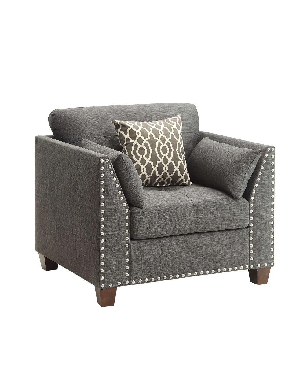 Chair In Light Charcoal Linen