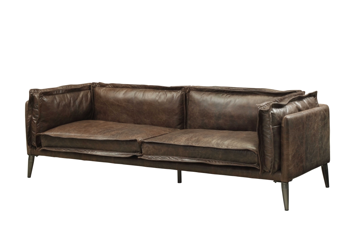 Sofa In Distressed Chocolate Top Grain Leather