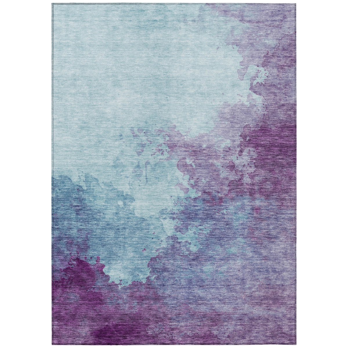 604839 3 x 5 ft. Sky Blue & Purple Abstract Washable Indoor & Outdoor Rectangle Area Rug