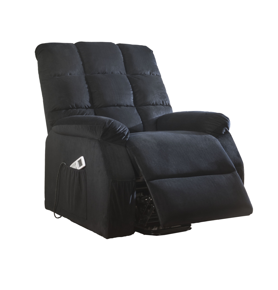 Recliner with Power Lift & Massage In Black Velvet
