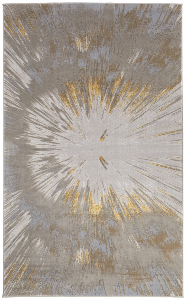 616890 7 x 10 ft. Gold & Silver Abstract Rectangle Area Rug