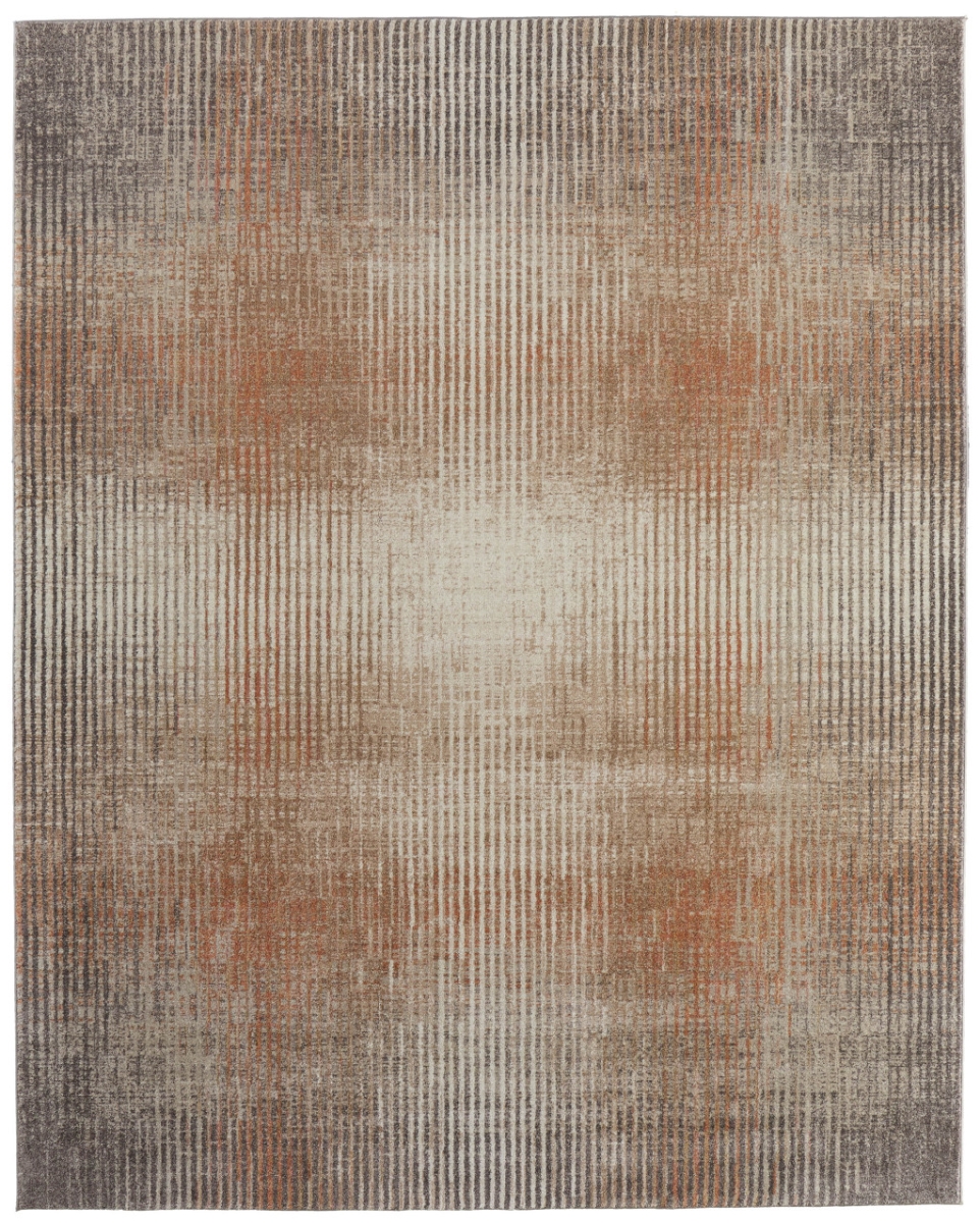 617080 5 x 8 ft. Ivory, Taupe & Pink Abstract Rectangle Area Rug
