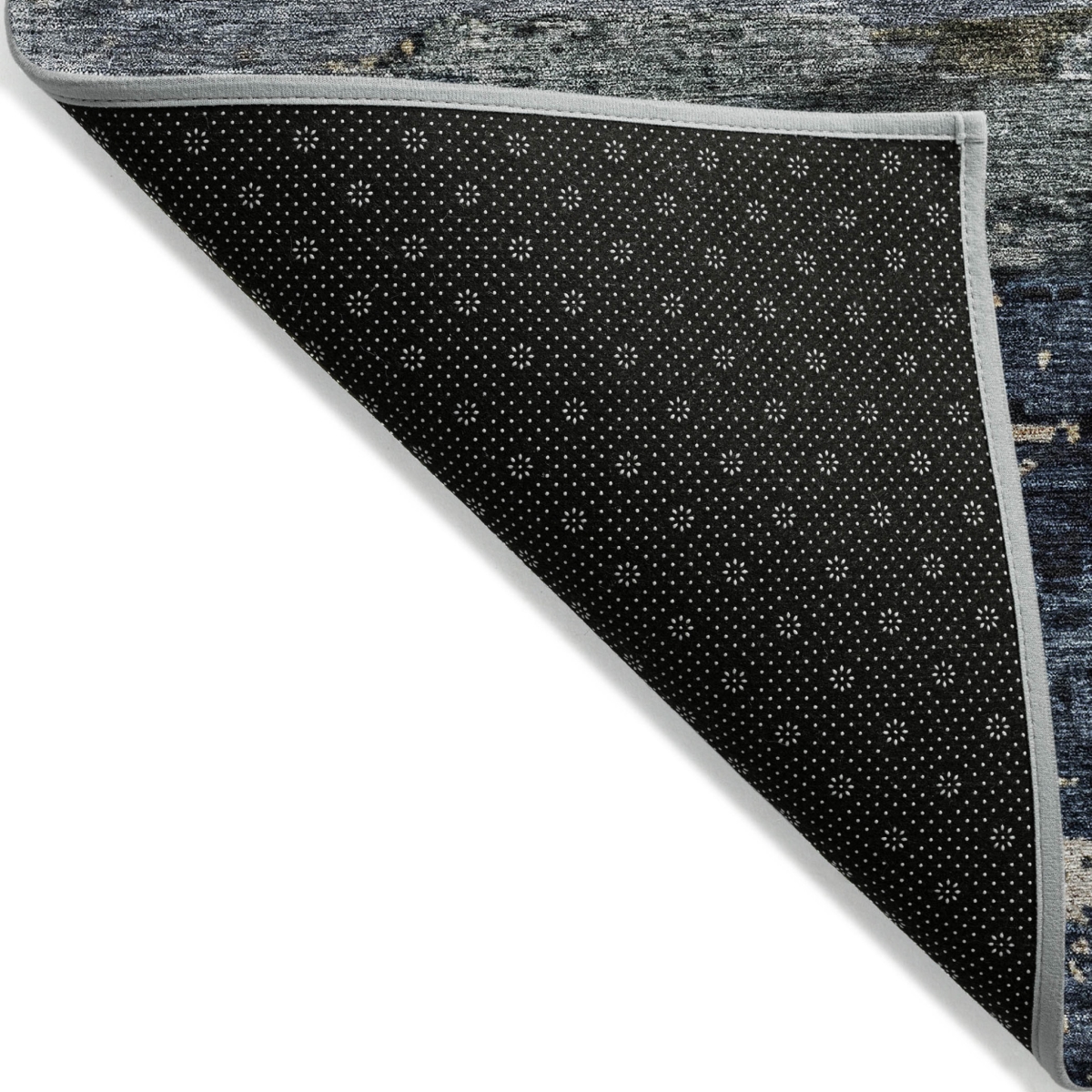605961 3 x 5 ft. Navy Blue, Gray & Black Abstract Washable Indoor & Outdoor Rectangle Area Rug