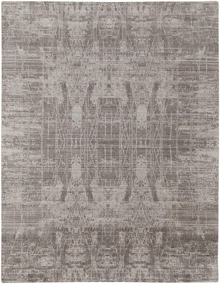 617295 12 x 15 ft. Gray & Ivory Abstract Hand Woven Distressed Rectangle Area Rug