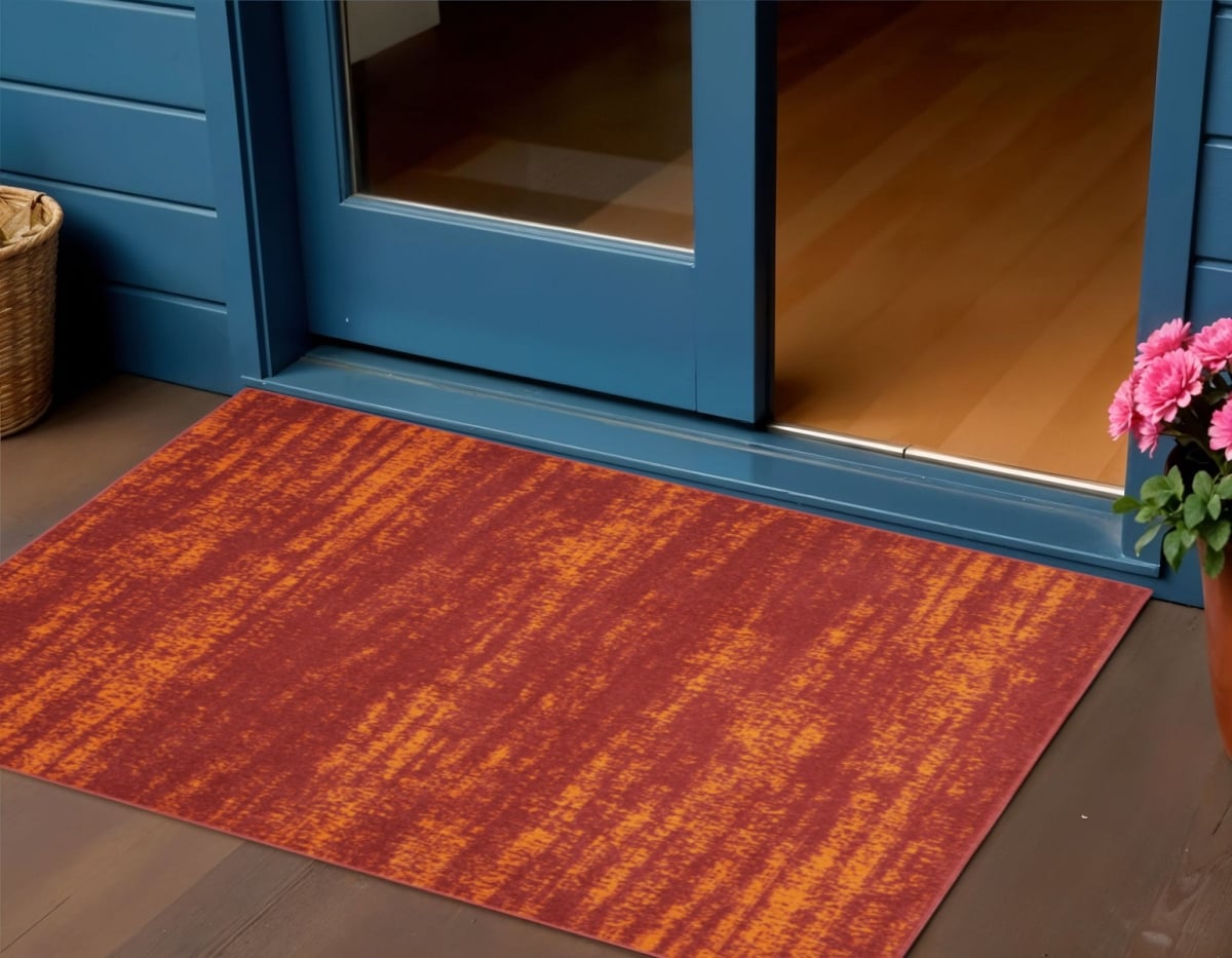 545979 3 x 5 ft. Red & Orange Abstract Indoor & Outdoor Rectangle Area Rug