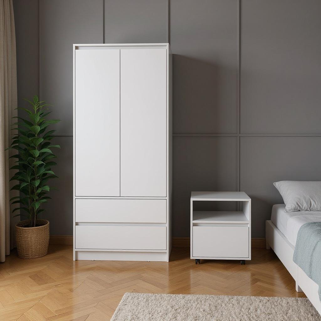 526356 2 Piece White Bedroom Set