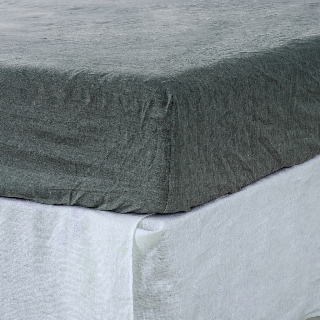 520780 Slate Gray Linen Fitted Sheet - California King Size