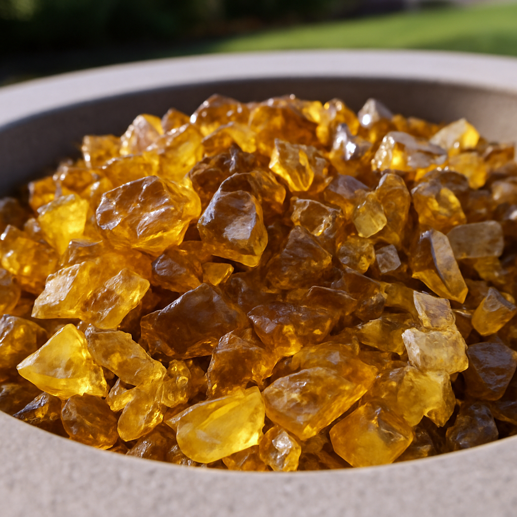 479092 Chestnut Round Reflective Fire Pit Glass