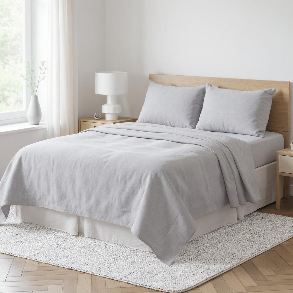 520742 0.20 x 106 x 92 in. Cloud Linen Full Size Double Flat Sheet Beds